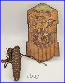 Antique horloge pendule coucou tocante montre bois à identifier 24h