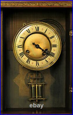 Antique pendule JUNGHANS decors bronze wood clock collection