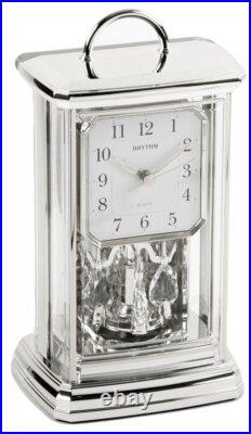Argent arabe cadran Pendule anniversaire Horloge de cheminée Argent arabe cadran Pendule anniversaire Horloge de cheminée