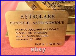 Astrolabe Hour Lavigne pendule astronomique en métal doré