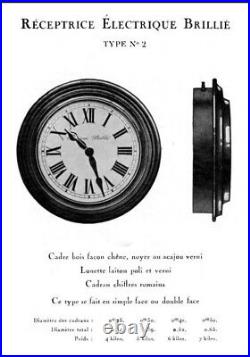 BRILLIE Horloge Réceptrice Électrique D'atelier Brillie 1930´s / Art Déco