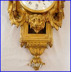 Baillon à Paris cartel bronze doré Louis XVI lion de Némée d'après Delafosse