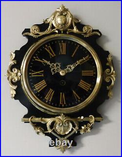 Belle PENDULE BOULANGERE bronze bois noirci XIXème horloge cuisine Napoléon III