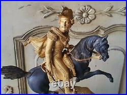 Belle Pendule En Bronze Epoque Empire Representant Napoleon A Cheval