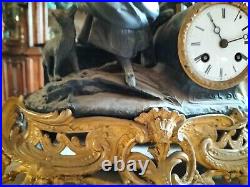 Belles Pendule Deux Patines Horloge Clock Uhr Orologio Objet Decoration
