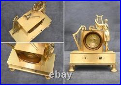 Boîte à musique Reuge horloge de table à quartz dorée fabrication romaine