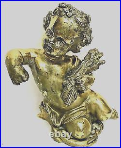 Bronze Pendule putto chérubin ange Uhren Kaminuhr Brass Clock putti blé