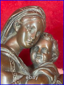 Bronze XIXème très beau groupe de pendule 18 x 16 x 7 cm