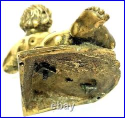 Bronze d Pendule putto chérubin ange Uhren Kaminuhr Brass Clock putti fruit