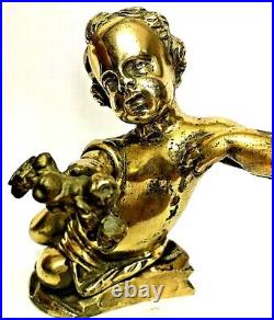 Bronze d Pendule putto chérubin ange Uhren Kaminuhr Brass Clock putti fruit