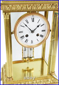 CAGE VITRE. Kaminuhr Empire clock bronze horloge antique pendule uhren