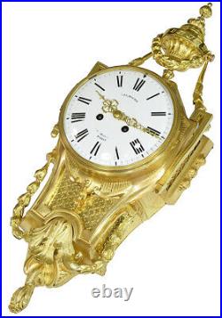 CARTEL APPLIQUE. Kaminuhr Empire clock bronze horloge cartel pendule portique
