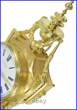 CARTEL APPLIQUE. Kaminuhr Empire clock bronze horloge cartel pendule portique