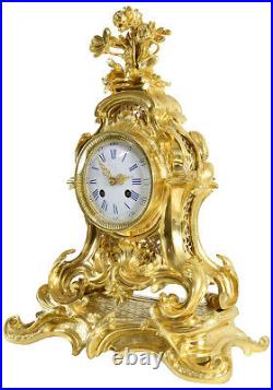 CARTEL LOUIS XV. Kaminuhr Empire clock bronze horloge antique cartel pendule
