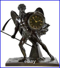 CHRONOS. Kaminuhr Empire clock bronze horloge antique cartel uhren pendule