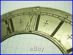 Cadran horloge 14 cm etain 18 eme pendulum clock uhr cartel lanterne coq