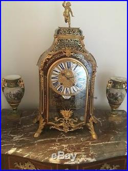 Cartel Époque Louis XV Pendule Horloge Marqueterie Boulle