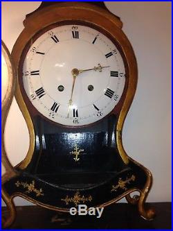 Cartel Horloge Neuchâteloise 18ème, Mouvement à complications, 2 Cloches