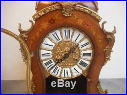 Cartel Horloge Pendule Style Louis XV En Bois De Rose Et Bronze