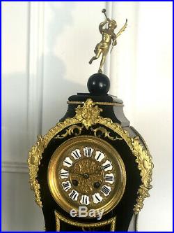 Cartel Napoleon III De Style L XV A Decor De Putti En Bois Noirci Orné De Bronze