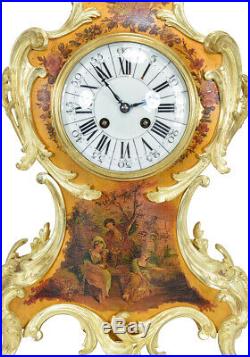Cartel Vernis martin. Kaminuhr Empire clock bronze horloge antike uhren pendule
