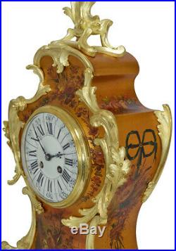 Cartel Vernis martin. Kaminuhr Empire clock bronze horloge antike uhren pendule
