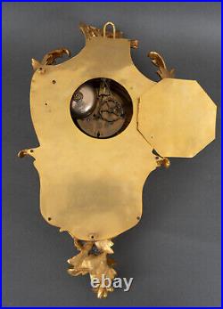 Cartel en bronze doré Napoléon III XIXe Cadran en émail H5188