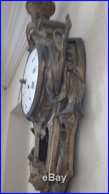 Cartel en bronze louis xvi pendule horloge xviii siecles