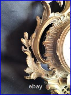 Cartel mural en bronze doré de style Louis XV cadran émaillé bleu / XIXe Cartel mural en bronze doré de style Louis XV cadran émaillé bleu / XIXe