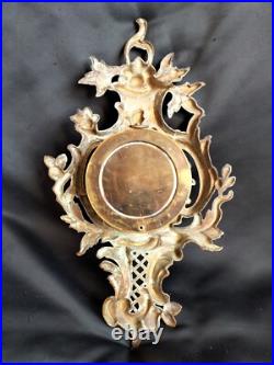 Cartel mural en bronze doré de style Louis XV cadran émaillé bleu / XIXe Cartel mural en bronze doré de style Louis XV cadran émaillé bleu / XIXe