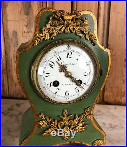 Cartel /pendule / Horloge Ancienne En Bois Ornée De Bronze D'époque Napoléon III