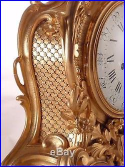Cartel style Louis XV Napoléon III XIXe bronze doré 68cm pendule clock uhr reloj