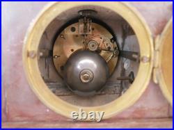 Charles ANFRIE Horloge / Pendule XIXème, Le Chant Sculpture sur Marbre Rouge