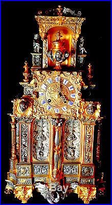 Clock pendule néo gothique bronze romantique revival empire