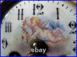 Clock uhr pendule horloge mouvement medaille argent 1855 Vincenti Cie deco Ange