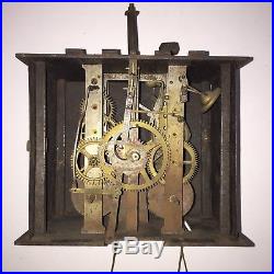 Curieux Petit Mécanisme D'horloge Comtoise Cadran En Parchemin Signée 1873