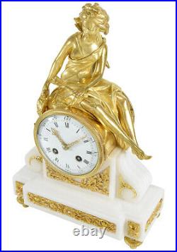 DIANE CHASSERESSE. Kaminuhr Empire clock bronze horloge antique pendule uhren