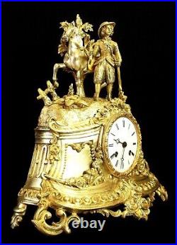 EMPIRE FRANCAIS, Rarissime Pendule en Bronze doré et Argenté, Orfèvre CHISTOPHLE