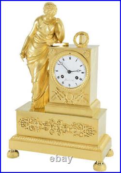 EMPIRE LA LECTURE. Kaminuhr Empire clock bronze horloge antique pendule uhren