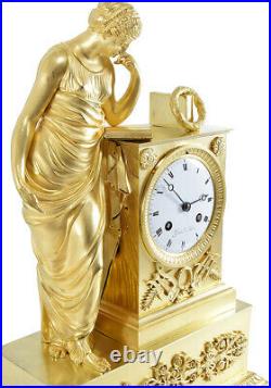 EMPIRE LA LECTURE. Kaminuhr Empire clock bronze horloge antique pendule uhren