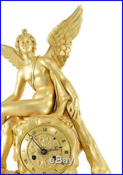 EROS MASSUE HERCULE. Kaminuhr Empire clock bronze horloge antique pendule uhren