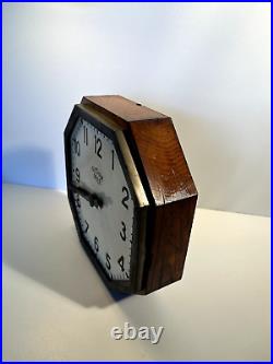 Électrique Brillié Rare Horloge Pendule Octogonale France 1930 Métal Bois