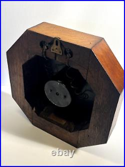 Électrique Brillié Rare Horloge Pendule Octogonale France 1930 Métal Bois