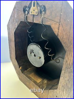 Électrique Brillié Rare Horloge Pendule Octogonale France 1930 Métal Bois