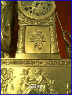 Énorme horloge cartel pendule empire restauration de collection en bronze