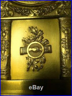Enorme horloge cartel pendule empire restauration de collection en bronze