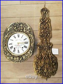 Ensemble Mouvement Horloge Cloche Comtoise Orologio Old Clock Uhr Reloj