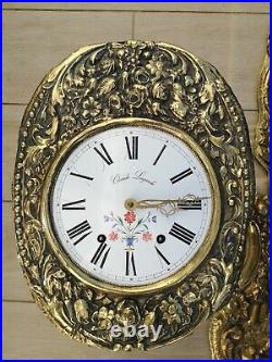Ensemble Mouvement Horloge Cloche Comtoise Orologio Old Clock Uhr Reloj