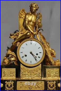 Éros Pendule Bronze Doré Empire Candelabre Candlestick Napoléon Cartel Uhr