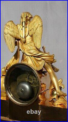 Éros Pendule Bronze Doré Empire Candelabre Candlestick Napoléon Cartel Uhr